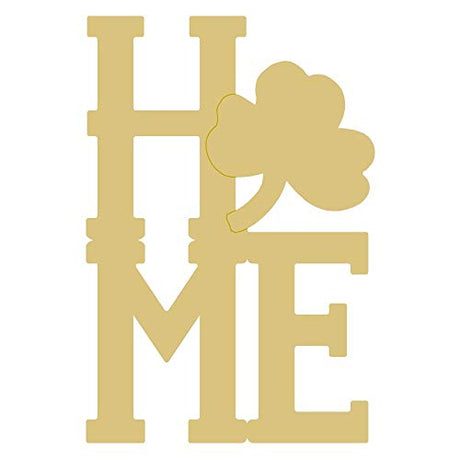 Home Clover Cutout Unfinished Wood St.Patrick's Day Door Hanger MDF Shaped Canvas Style 1 (6") Diverse Woodworking