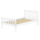 Urban Home Furniture Classic Shaker Style Farmhouse Rustic Solid Pine Platform Bed, Solid Wood Foundation with Wood Slat Support, No Box Spring Urban Home Furniture