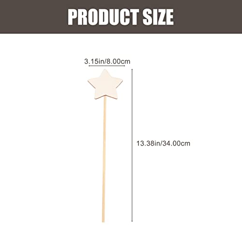 STOBOK Princess Fairy Wand Stick: 8PCS Unfinished Wooden DIY Crafts Star Magical Wand for Girls Art Show Cosplay Costume Party STOBOK