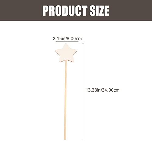 STOBOK Princess Fairy Wand Stick: 8PCS Unfinished Wooden DIY Crafts Star Magical Wand for Girls Art Show Cosplay Costume Party - WoodArtSupply