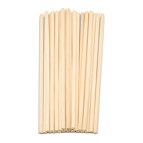 Dowel Rods Wood Sticks Wooden Dowel Rods - 1/4 x 12 Inch Unfinished Hardwood Sticks - for Crafts and DIYers - 25 Pieces by Woodpeckers Woodpeckers