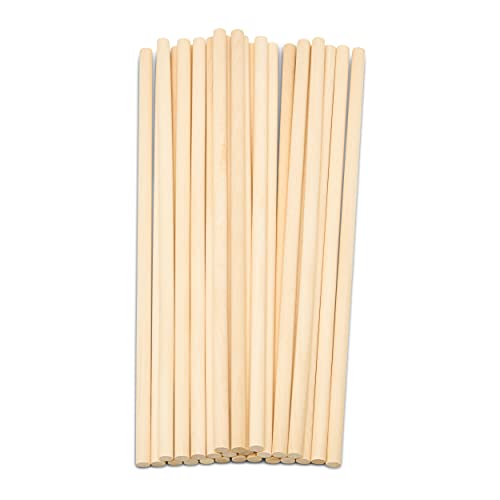 Dowel Rods Wood Sticks Wooden Dowel Rods - 1/4 x 12 Inch Unfinished Hardwood Sticks - for Crafts and DIYers - 25 Pieces by Woodpeckers