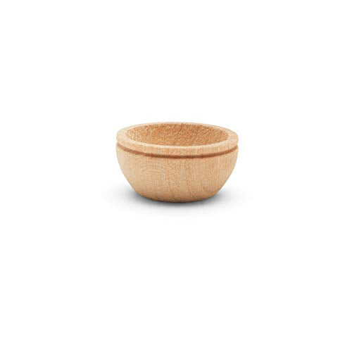 Unfinished Wood Mini Bowl, 3/4 inch, Perfect for Scale Models, Dollhouse Dishes, Wood Craft Projects, and Sorting Activity, Pack of 25, by Woodpeckers
