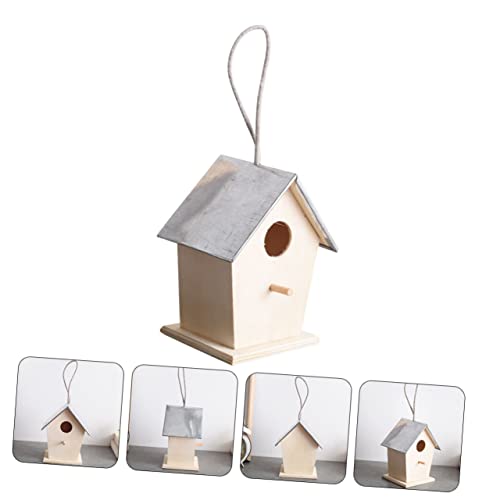 SUPVOX Outdoor Bird House Woodpecker House Cottage Bird House Unfinished Wood Birdhouse Hanging Bird House Garden Hanging Bird Nest Butterflies House SUPVOX
