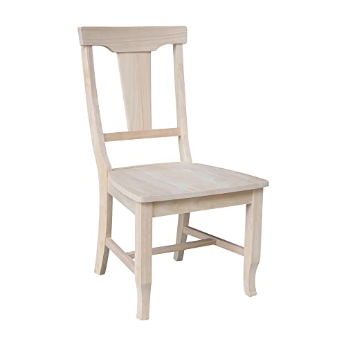 IC International Concepts Panel Back Chair, Unfinished - WoodArtSupply