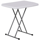 SUPER DEAL 2.5 Foot Plastic Folding Table, Indoor Outdoor Portable Heavy Duty Adjustable Height Kitchen or Camping Barbecues Picnic Party Table, SUPER DEAL