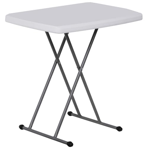 SUPER DEAL 2.5 Foot Plastic Folding Table, Indoor Outdoor Portable Heavy Duty Adjustable Height Kitchen or Camping Barbecues Picnic Party Table, - WoodArtSupply