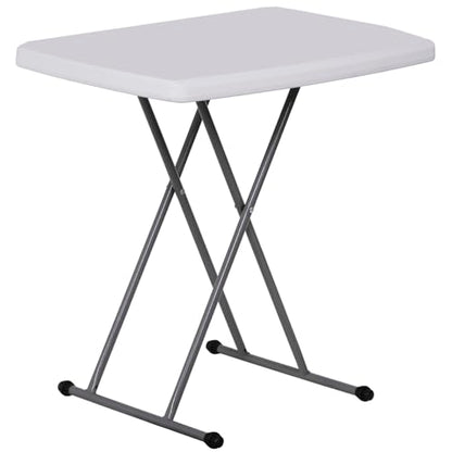 SUPER DEAL 2.5 Foot Plastic Folding Table, Indoor Outdoor Portable Heavy Duty Adjustable Height Kitchen or Camping Barbecues Picnic Party Table, - WoodArtSupply