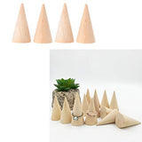 Craft Cones Bamboo Cones 10pcs Natural Wood Cone Ring Holders Unpainted Cone Wood Jewelry Display DIY Craft Wooden Cone for DIY Projects Arts Crafts EXCEART