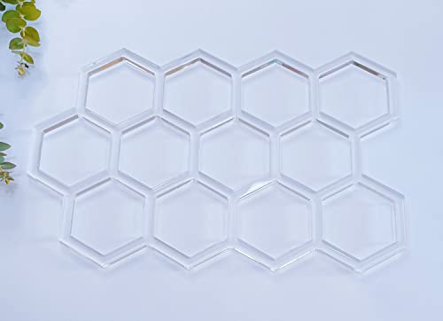 Honeycomb Router Template,Acrylic Honeycomb Woodworking Template,Router Inlay Jig for Woodworkers and Makers (12''x 7.875") Yuxuanish