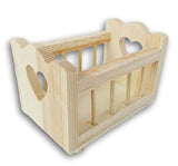 Craft Supply Dollhouse Baby Cradle Crib Miniature Unfinished Wood for Dollhouses, Displays, Crafting, & DIY - 3.3 x 2.5 Inches, Brown, Medium Craft Supply