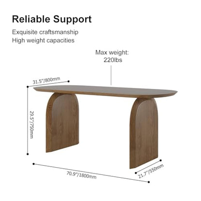 homary 70.9" Japandi Dining Table for 6, Modern Solid Wood Top Oval Table for Dining Room, Kitchen, Living Room Mesas de Comedor, Easy Clean - WoodArtSupply