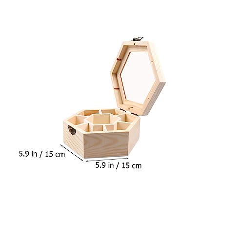 VILLFUL 3pcs Wooden Box Portable Jewelry Organizer Unfinished Jewelry Cabinet Ring Organizer for Jewelry Ear Ringing Jewelry for Women Necklace
