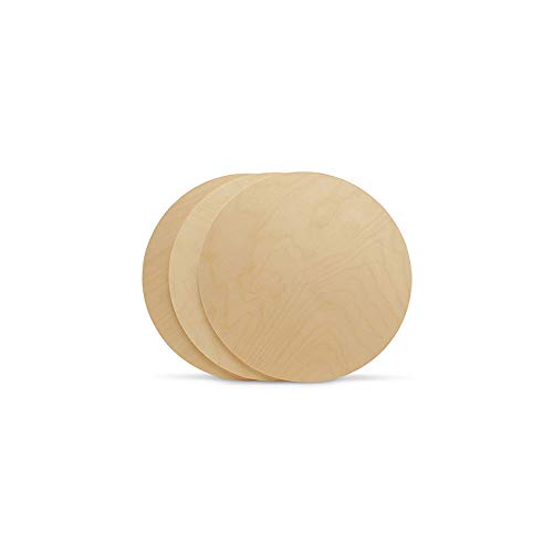 Wood Circle Disc 6 inch Diameter, 1/4 inch Thick, Birch Plywood, 3 Piece Pack of Unfinished Round Wooden Circles for Crafts by Woodpeckers Woodpeckers