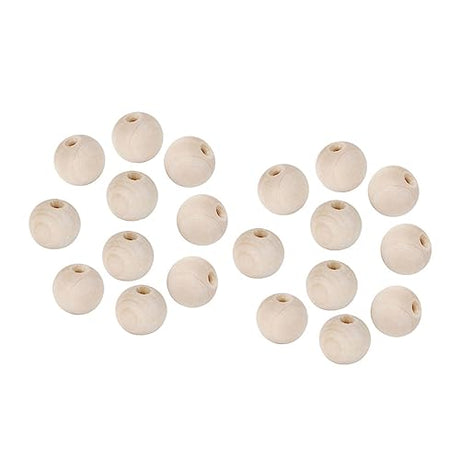 Tofficu 20pcs Unfinished Wood Beads Wood Beads Bracelet Making Round Beads Beaded Jewelry Wood Loose Beads Jewelry Making Charms Wood Craft Beads Tofficu