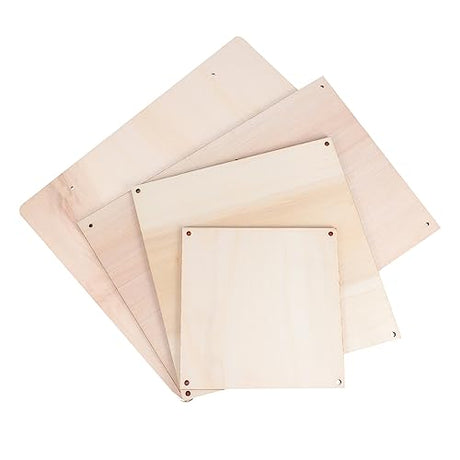 COHEALI 4pcs Square Blank Drawing Board Unfinished Door Plaque Hanging Blank Sign Decorative Signs Unfinished Painting Boards Wedding Decor Front COHEALI