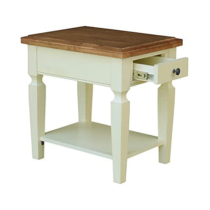 IC International Concepts International Concepts Vista End Table, Hickory/Shell - WoodArtSupply