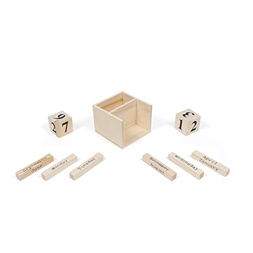 brightmaison BGT Dexo Desk Organizer, Pen Holder & Desk Calendar, DIY Projects Unfinished Wood, Natural brightmaison