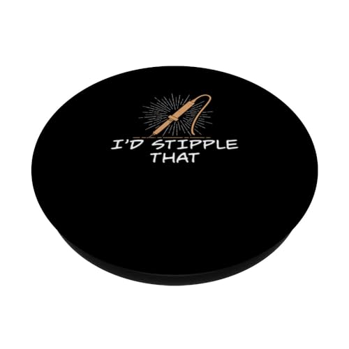 Woodburning I'd Stipple That Funny Pyrography PopSockets Standard PopGrip Pyrographer Artist & Woodburner Apparel For Men