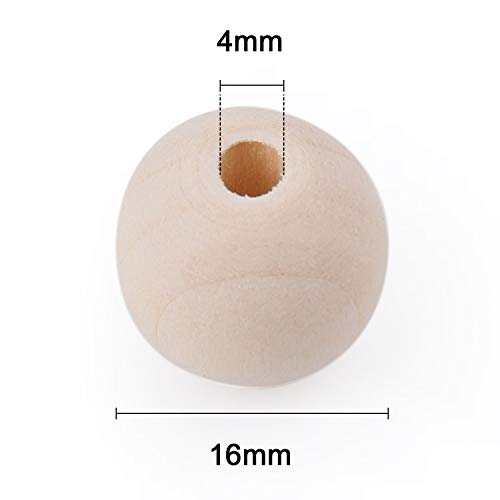 Foraineam 300 Pieces 16mm Natural Wood Beads Unfinished Round Wooden Loose Beads Wood Spacer Beads for Craft Making Foraineam