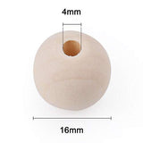 Foraineam 300 Pieces 16mm Natural Wood Beads Unfinished Round Wooden Loose Beads Wood Spacer Beads for Craft Making Foraineam
