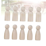 COHEALI 40pcs Blank Wood Puppet Art Craft Wood Peg Wood People Figure Peg Doll Toy Unfinished Wood Dolls Peg Doll Kit Toys for Kids Unfinished DIY COHEALI
