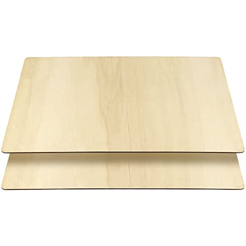 KOHAND 10 PCS 18 x 12 Inch Rectangle Unfinished Wood Pieces, Large Rectangle Plywood Board, 3mm Poplar Plywood Rectangle Wooden Cutouts for Crafts,