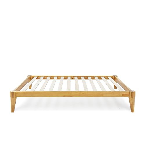 Bme Chalipa 14” Solid Wood Platform Bed Frame with Japanese Joinery and Ample Storage Bme