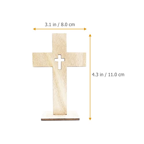 SEWACC 30pcs Unfinished Wood Cross Cutout Blank Wood Cross Pieces Table Signs for DIY Art Crafts Projects School Church Home Decoration SEWACC