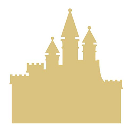 Castle Cutout Unfinished Wood Kids Cut Out Nursery Kids Craft Birthday Party Door Hanger MDF Shape Canvas Style 3 Diverse Woodworking