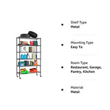 6 Tier Adjustable Metal Shelf Wire Shelving Unit Storage with Wheels 2100LBS Capacity 18" D x 48" W x 82" H for Restaurant Garage Pantry Kitchen BestOffice