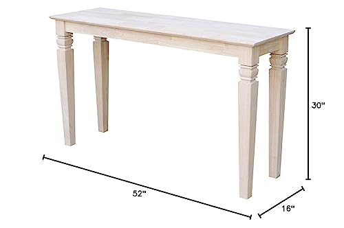 International Concepts Java Console or Sofa Table Unfinished - WoodArtSupply