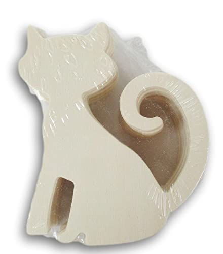 Cat Wood Cutouts - Miniature Shape Natural Unpainted (3 Inches)- Set of 12, Brown (WS224N) Craft Supply