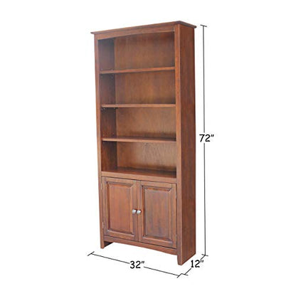 International Concepts Shaker Bookcase-72 H Bookcase, Espresso