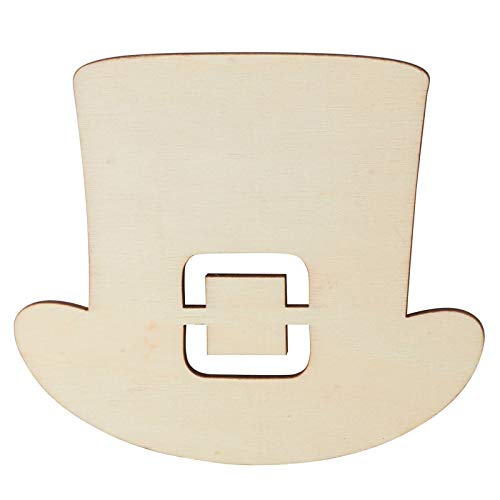 Pack of 24 Unfinished Wood Leprechaun Hat Cutouts by Factory Direct Craft - Wooden Irish Top Hat Blank DIY Shapes for St Patrick's Day Crafts and Factory Direct Craft