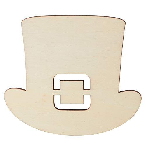 Pack of 24 Unfinished Wood Leprechaun Hat Cutouts by Factory Direct Craft - Wooden Irish Top Hat Blank DIY Shapes for St Patrick's Day Crafts and - WoodArtSupply