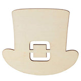 Pack of 24 Unfinished Wood Leprechaun Hat Cutouts by Factory Direct Craft - Wooden Irish Top Hat Blank DIY Shapes for St Patrick's Day Crafts and Factory Direct Craft