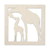 2-Piece Unfinished Wooden Giraffe Cutout Wall Art Decor for DIY Painting Crafts Brown Wood Unknown