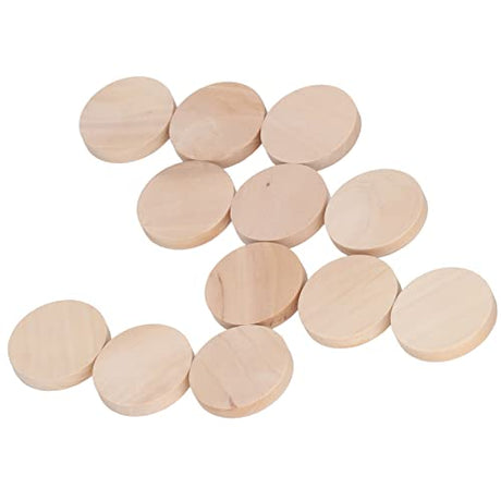 50Pcs Wood Slices 30mm/1.2inch Unfinished Round Wooden Discs Wooden Circle Wooden Tag Wood Blank for Painting Coloring DIY HERCHR