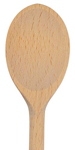 12 Inch Long Wooden Spoons for Cooking - Oval Wood Mixing Spoons for Baking, Cooking, Stirring - Sauce Spoons Made of Natural Beechwood - Set of 4 BICB