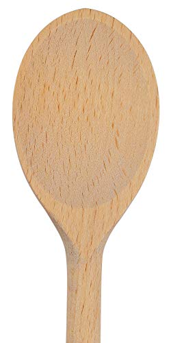 12 Inch Long Wooden Spoons for Cooking - Oval Wood Mixing Spoons for Baking, Cooking, Stirring - Sauce Spoons Made of Natural Beechwood - Set of 4