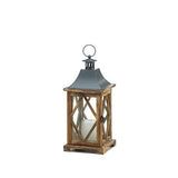 Gallery of Light 10018827 Wooden Diamond Lattice Lantern, White Gallery of Light