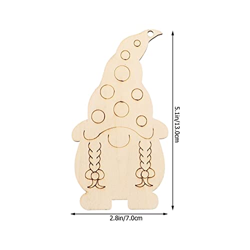 40pcs Gnome Wooden Hanging Ornaments Unfinished Wood Slices for Christmas Tree DIY Painting Graffiti Pendant Home School Decor Milisten