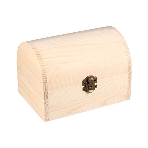 ARTIBETTER Unfinished Wooden Box Wooden Treasure Box Decorative Wooden Jewelry Box with Locking Clasp for Crafts Jewelry Storage ARTIBETTER