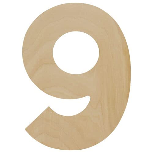 Wooden Number 9 Cutouts 8", Wooden Numbers for Wall Decor, Home Decor, Crafts, and Party Decorations by Woodpeckers - WoodArtSupply