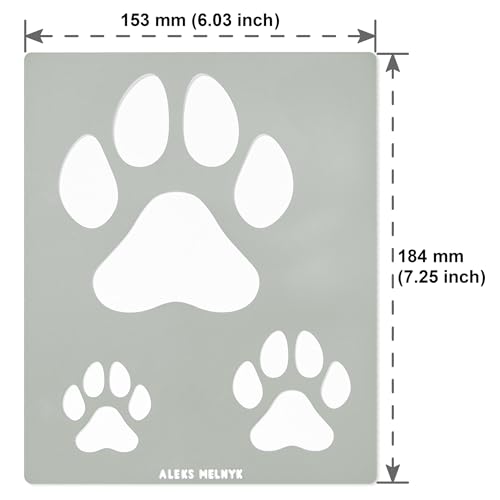 Aleks Melnyk #61 Paw Print Stencils for Painting on Wood, Tiger Print Stencil, Dog Paw, Puppy Paw, Small Cat Paw, Dog Footprint Stencil, Paw Print - WoodArtSupply