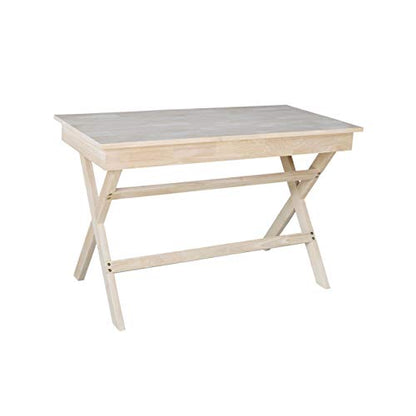 International Concepts Cross Leg Desk, Unfinished - WoodArtSupply