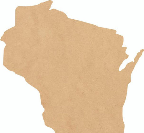 Wisconsin Wood State 3" Shape, Unfinished MDF Craft State Cutout, DIY 1/4" NEXTCraft
