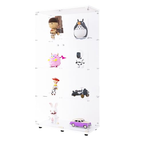Elegant LFT HUIMEI2Y Tempered Glass Display Cabinet with 4 Shelves and Double Doors, Quick Assembly in 30 Minutes LFT HUIMEI2Y