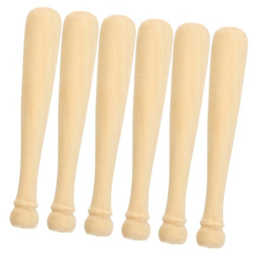 jojofuny 20pcs Wooden Projects Crafts Unfinished Keychain for Graffiti DIY Mini Bat Scrapbooking Sports Action Ball Unpainted Favors Tools Supplies jojofuny